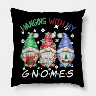 Funny Christmas Gnome Hanging With My Gnomies Family Pajamas Pillow