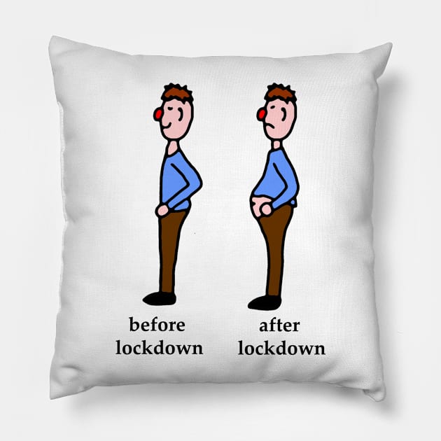 Before and after lockdown Pillow by MarionsArt