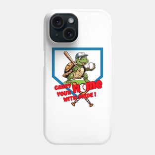 Turtle carry home with pride baseball Phone Case