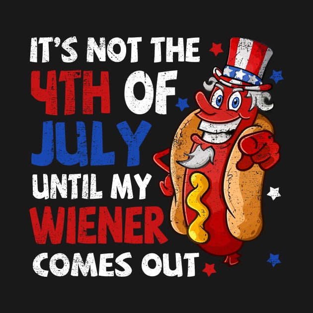 4th of July Funny Wiener Partying Grilling Fourth Humor Gift Hot Dog BBQ by Durhamw Mcraibx