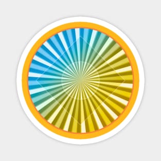 Circle Abstract Psychedelic Blue Yellow Magnet