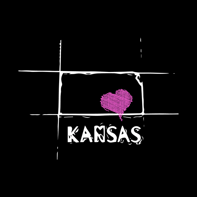 Love Kansas State Sketch USA Art Design by DimDom