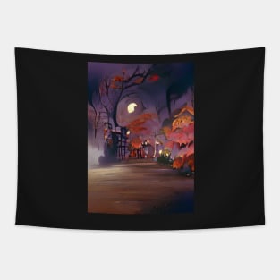 HALLOWEEN IN JAPANESE MOUNTAIN VILLAGE Tapestry