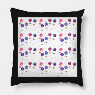 Whimsical Balloon Pattern with a white background Pillow