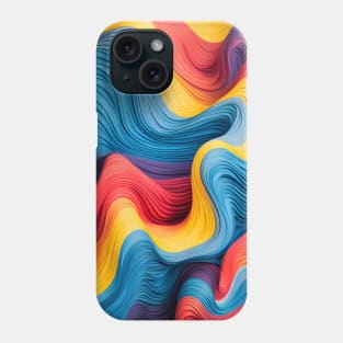 Vibrant Colorful Wave Lines Abstract Art Phone Case