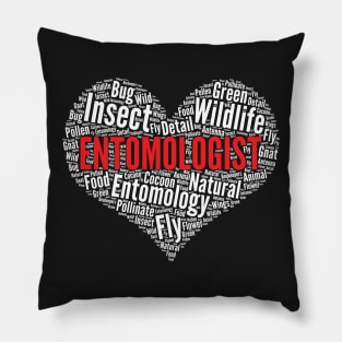 Entomologist Heart Shape Word Cloud Insect Bug product Pillow