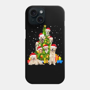 Golden Retriever Christmas Tree X Mas Santa Hat Phone Case