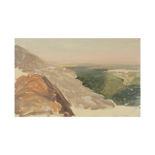 View of a Plain with Damascus, Syria, from the Mountains by Frederic Edwin Church by Classic Art Stall