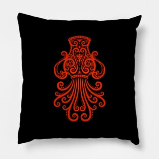 Red Aquarius Zodiac Sign Pillow