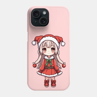 Cute christmas girl anime Phone Case