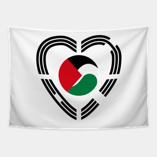 Korean Palestinian Multinational Patriot Flag Series (Heart) Tapestry