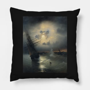 High-sea Moonlight, Ivan Aivazovsky Pillow