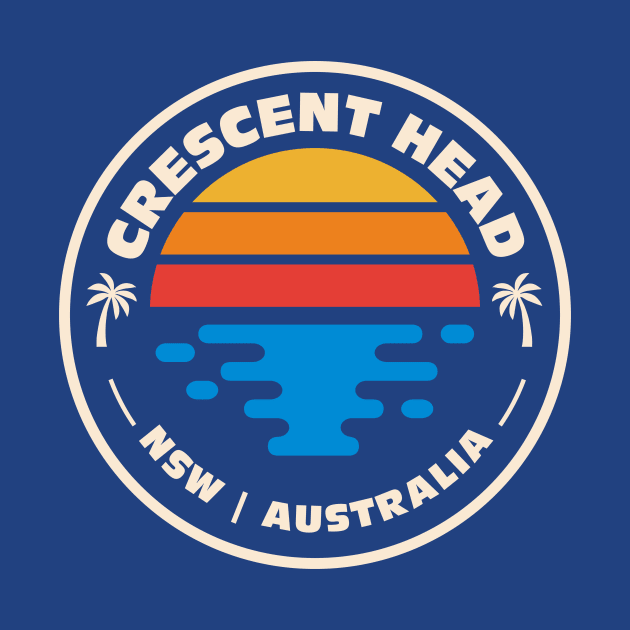 Retro Crescent Head New South Wales NSW Australia Vintage Beach Emblem by Now Boarding