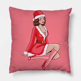 Vintage Pin Up Mrs Claus Pillow