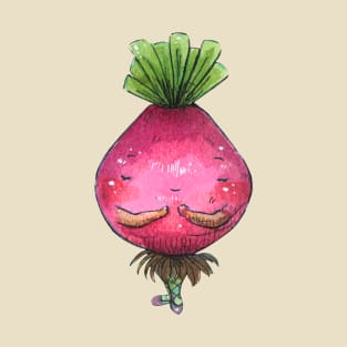 "I love Veggies" Red Onion Cute Watercolour Handmade T-Shirt