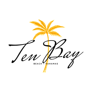 Ten Bay Beach, Bahamas Minimal Vintage Style T-Shirt