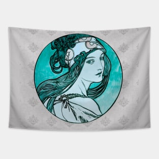 Alphonse Mucha Girl with a Twist mug,coffee mug,t-shirt,pin,tapestry,notebook,tote,phone cover,pillow Tapestry