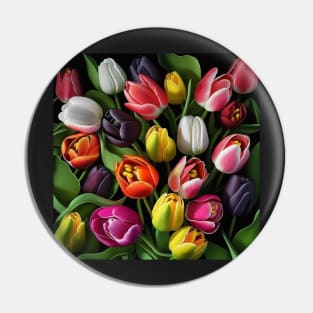 Colorful Tulips Pin