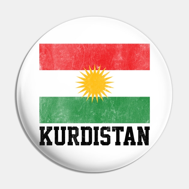 Kurdistan / Faded Vintage-Style Flag Design Pin by DankFutura