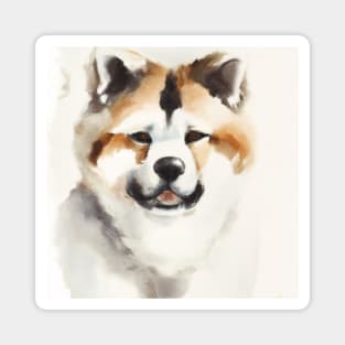 Akita Watercolor Painting - Dog Lover Gifts Magnet