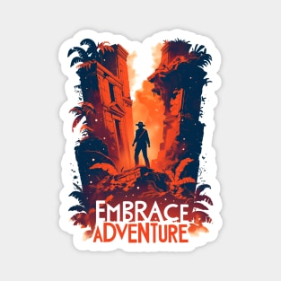 Embrace Adventure - Temple in the Jungle - Indy Magnet