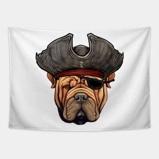 Funny Pirate Shar Pei Dog Sharpei Tapestry