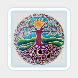 Summertime Tree of Life Mandala Magnet