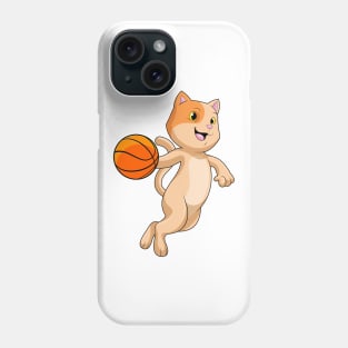 Cat as Basketball player with Basketball Phone Case