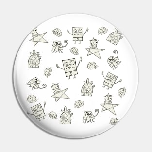 Doodle Bob Pattern Pin