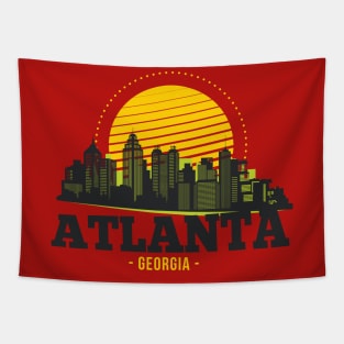 Retro Atlanta, Georgia Skyline Tapestry