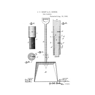 Tool Handle Vintage Retro Patent Hand Drawing Funny Novelty Gift T-Shirt