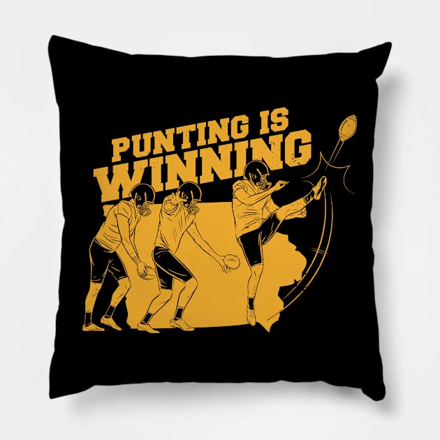 Punting Is Winning // Funny Football Punter Iowa Pillow by SLAG_Creative