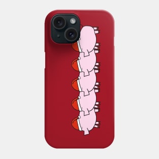 Cute Christmas Pig in Santa Hat Five Phone Case