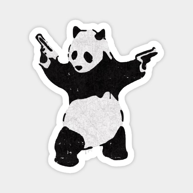 BANKSY Armed Panda with Guns Magnet by inkstyl