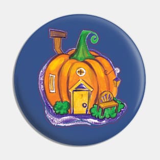 Pumpkin House in Gouache style Pin