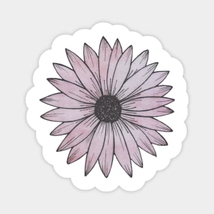 Linework flower purple Magnet