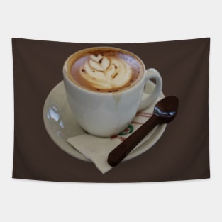 Americano Coffee with Tulip Design And Chocolate Spoon Tapestry