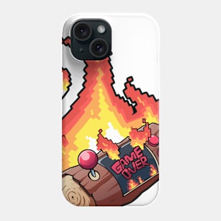 STICKER GAME GAME OVER FIRE PIXEL Phone Case