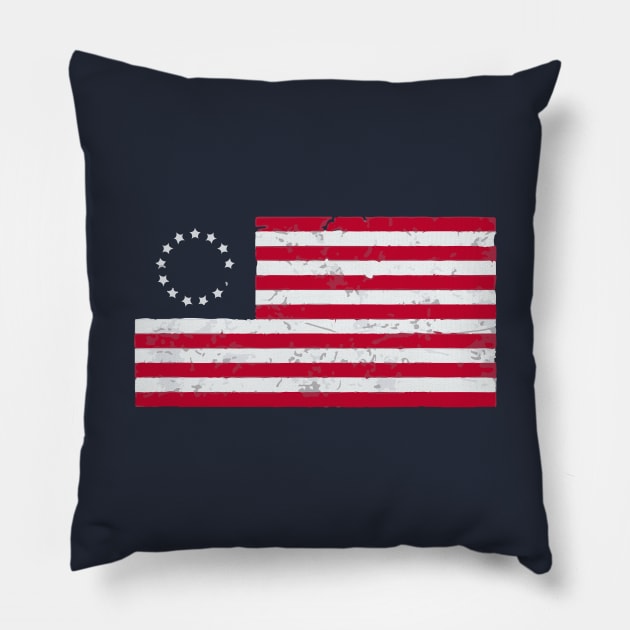 Distressed Betsy Ross Flag Pillow by WildZeal