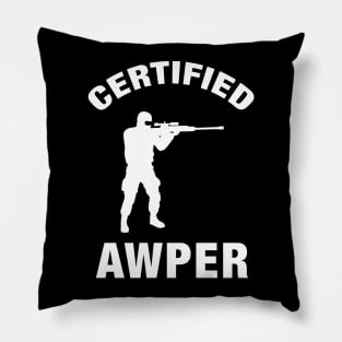 Certified Awper Sniper AWP Gaming Pillow