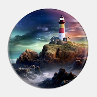 Lighthouse Nature World Fantastic Landscape Surrealist Pin