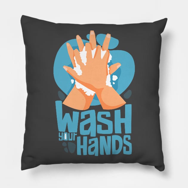 wash your hands Pillow by Alg0rany