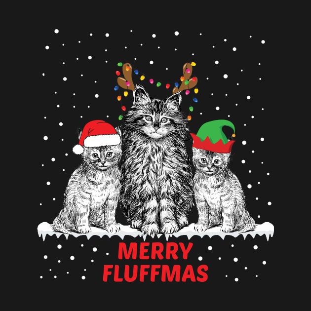 Merry Fluffmas Xmas gift cat lover by WinDorra