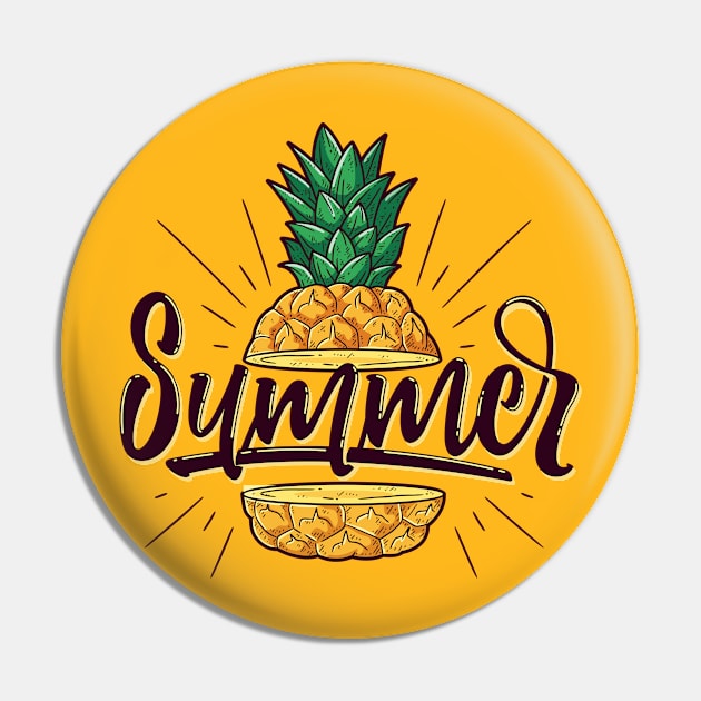 Summer and Pineapple Pin by Katheryn's Studio