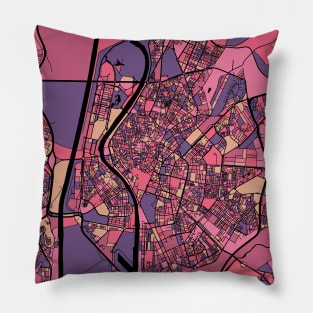 Seville Map Pattern in Purple & Pink Pillow