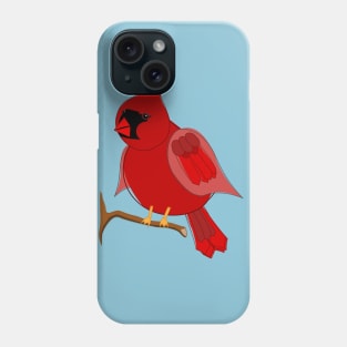 Cute Chubby Red Cardinal Bird on Branch Phone Case