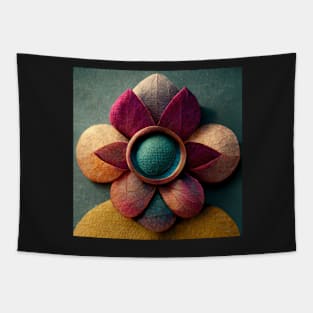 Multicolored symmetrical flower Tapestry