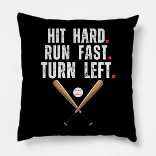 Baseball BAT Hit Hard Run Fast Turn Left Funny VINTAGE Pillow