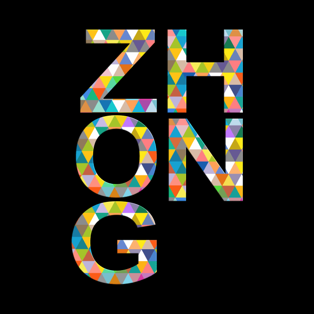 Zhong, name, typography by Furashop