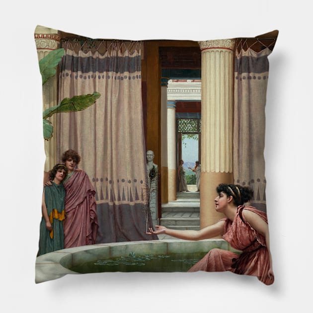 Innocent Amusements by John William Godward Pillow by Classic Art Stall